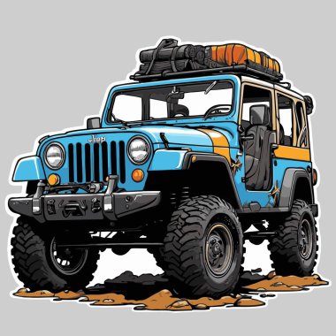 grafik tasarımı için SUv araba vektör çizimi