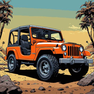grafik tasarımı için SUv araba vektör çizimi