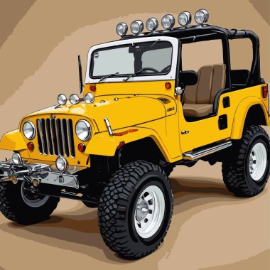 grafik tasarımı için SUv araba vektör çizimi