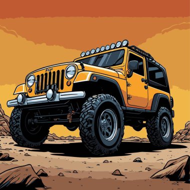 grafik tasarımı için SUv araba vektör çizimi