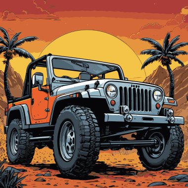 grafik tasarımı için SUv araba vektör çizimi