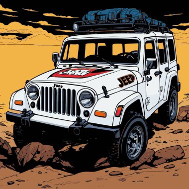 grafik tasarımı için SUv araba vektör çizimi