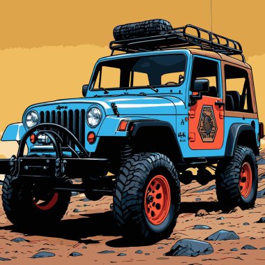 grafik tasarımı için SUv araba vektör çizimi