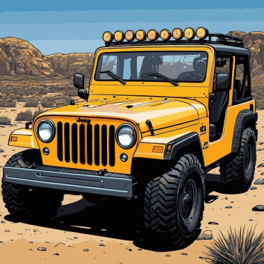 grafik tasarımı için SUv araba vektör çizimi