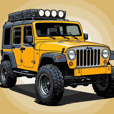 grafik tasarımı için SUv araba vektör çizimi