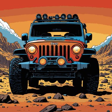 grafik tasarımı için SUv araba vektör çizimi