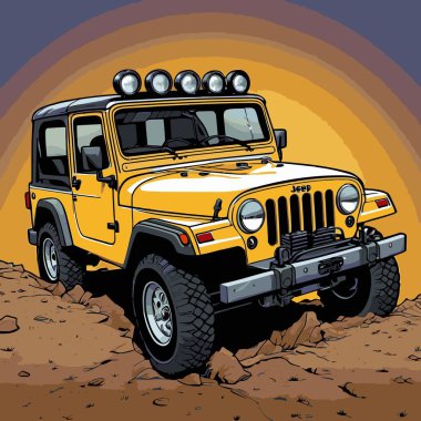 grafik tasarımı için SUv araba vektör çizimi