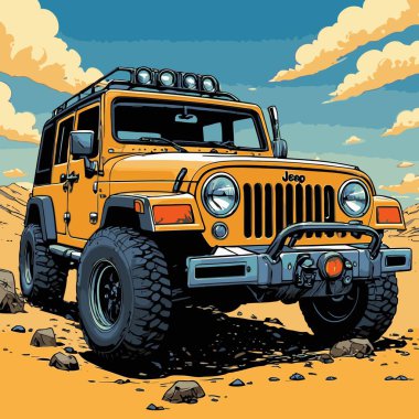 grafik tasarımı için SUv araba vektör çizimi