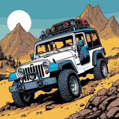 grafik tasarımı için SUv araba vektör çizimi