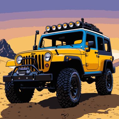 grafik tasarımı için SUv araba vektör çizimi
