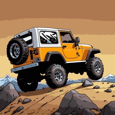 grafik tasarımı için SUv araba vektör çizimi