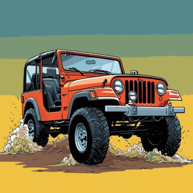 grafik tasarımı için SUv araba vektör çizimi