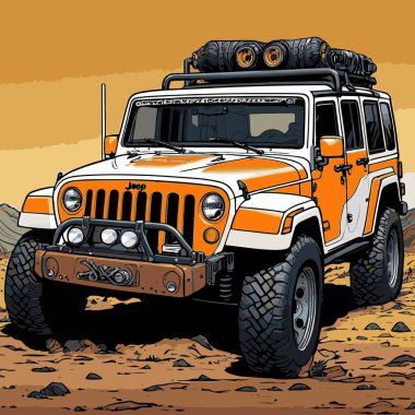 grafik tasarımı için SUv araba vektör çizimi