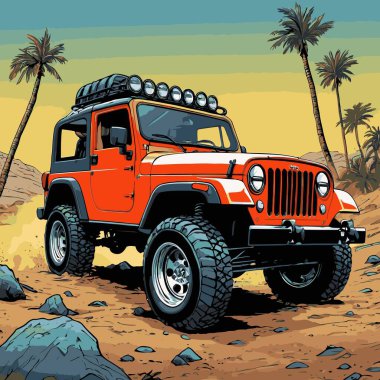 grafik tasarımı için SUv araba vektör çizimi