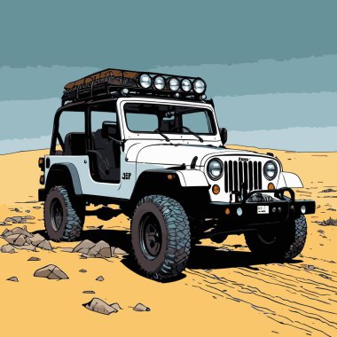 grafik tasarımı için SUv araba vektör çizimi