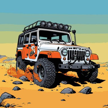 grafik tasarımı için SUv araba vektör çizimi