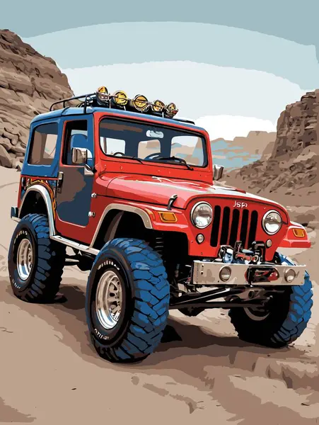 grafik tasarımı için SUv araba vektör çizimi