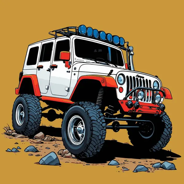 grafik tasarımı için SUv araba vektör çizimi