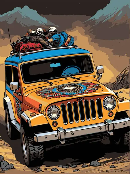 grafik tasarımı için SUv araba vektör çizimi