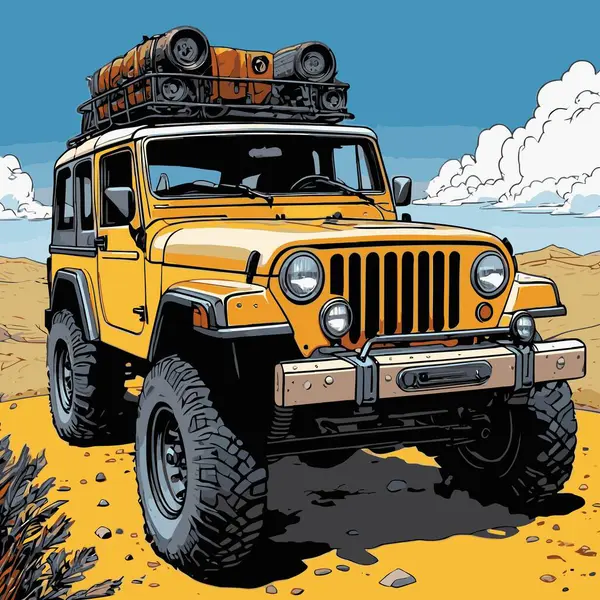 grafik tasarımı için SUv araba vektör çizimi