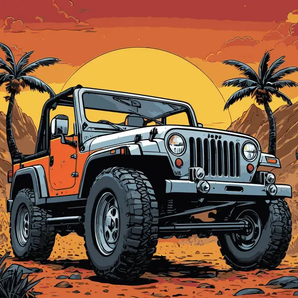 grafik tasarımı için SUv araba vektör çizimi