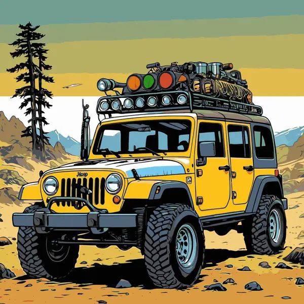 grafik tasarımı için SUv araba vektör çizimi