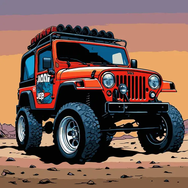 grafik tasarımı için SUv araba vektör çizimi