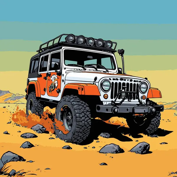 grafik tasarımı için SUv araba vektör çizimi