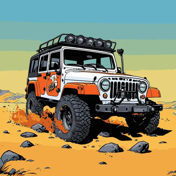 grafik tasarımı için SUv araba vektör çizimi