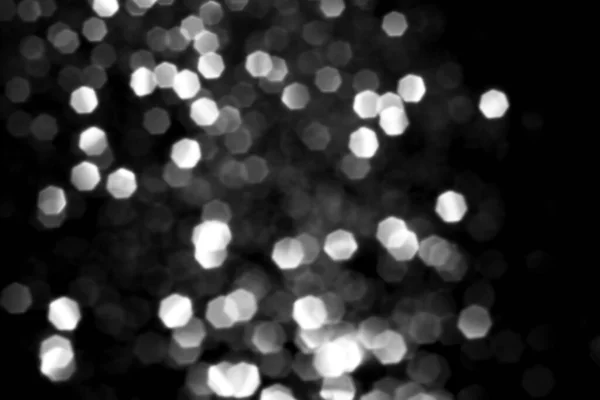 White Gray Blurred Bokeh Lights Black Background Glitter Sparkle Stars — Stockfoto