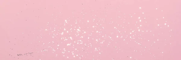 Sparkling Silver Glitter Pink Background Banner Texture Abstract Holiday Blurred — Photo