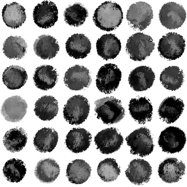 Círculos Digitais Cinzentos Isolados Sobre Fundo Branco Manchas Redondas Gráficas — Fotografia de Stock
