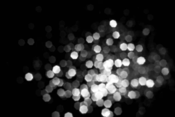 White Gray Blurred Bokeh Lights Black Background Glitter Sparkle Stars — 图库照片