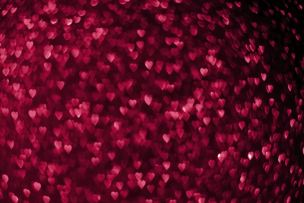 Trendy Viva Magenta Ροζ Κόκκινες Καρδιές Αφρώδη Glitter Bokeh Φόντο — Φωτογραφία Αρχείου