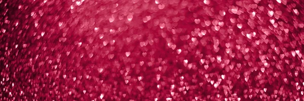 Magenta Viva Moda Corações Vermelhos Rosa Brilho Cintilante Bokeh Banner — Fotografia de Stock
