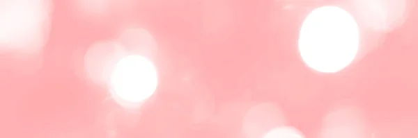 Blurred lights pink background, banner texture. Abstract bokeh with soft light header. Wide screen wallpaper. Panoramic web banner with copy space for design
