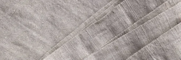 Banner Mit Natürlicher Textur Aus Leinen Flachs Textiler Hintergrund Draufsicht — Stockfoto