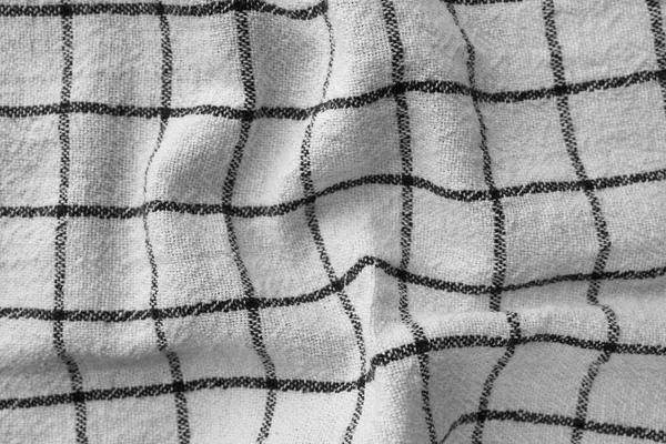 Классическая Черно Белая Текстура Кухонных Инструментов Смятая Ткань Текстильного Фона — стоковое фото