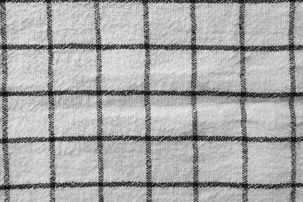 Klasická Černá Bílá Kostkovaná Textura Kuchyňského Ručníku Textilní Podklad Viditelnou — Stock fotografie