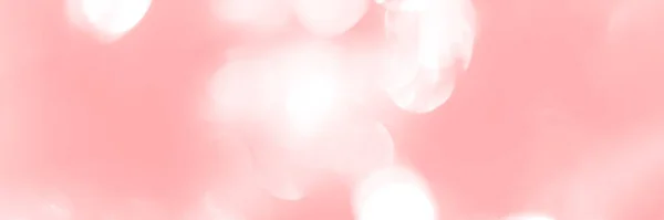 Blurred lights pink background, banner texture. Abstract bokeh with soft light header. Wide screen wallpaper. Panoramic web banner with copy space for design