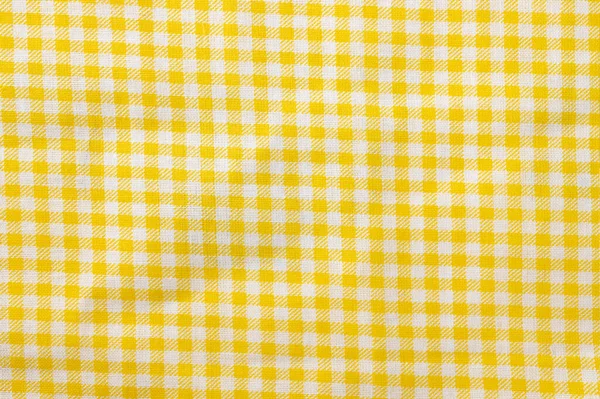 Żółto Biała Bawełniana Konsystencja Kratę Tekstylne Tło — Zdjęcie stockowe