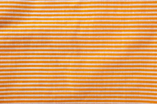 Orange Och Vit Randig Bomullstextur Tyg Textil Bakgrund — Stockfoto