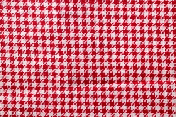 Czerwono Biała Bawełniana Struktura Kratkę Tekstylne Tło — Zdjęcie stockowe