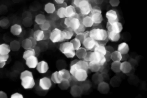 White Gray Blurred Bokeh Lights Black Background Glitter Sparkle Stars — Stockfoto