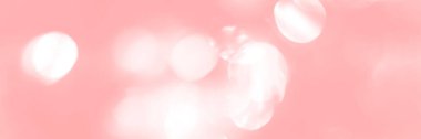 Blurred lights pink background, banner texture. Abstract bokeh with soft light header. Wide screen wallpaper. Panoramic web banner with copy space for design