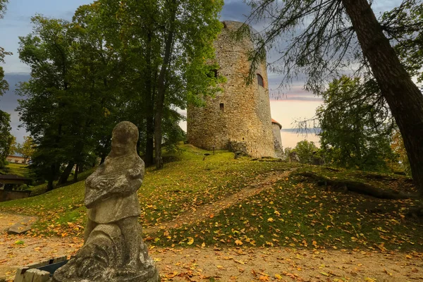 Cesis Latvia 2022 Autumn Park Abandoned Medieval Castle Town Cesis — Fotografia de Stock