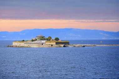 Munkholmen adasının Trondheim, Norveç 'teki manzarası