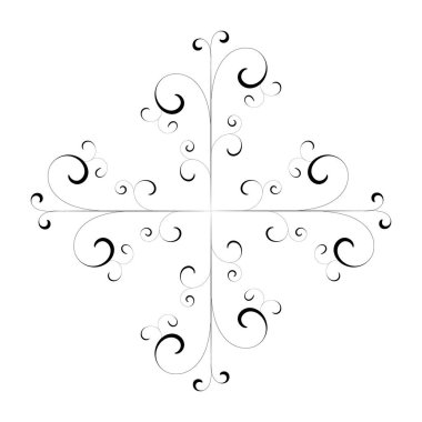 Çiçek süsleme vektör tasarımı çizimi izole edildi