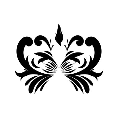 Çiçek süsleme vektör tasarımı çizimi izole edildi