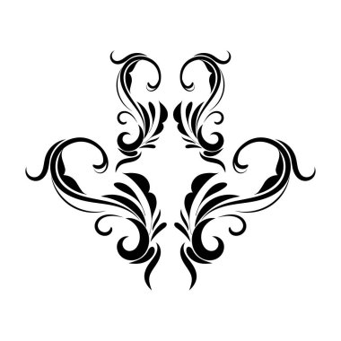 Çiçek süsleme vektör tasarımı çizimi izole edildi